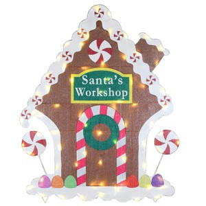 42" 2D Prelit LED Tinsel Fabric Gingerbread House Warm White Lights - National Tree Company - 1 of 4
