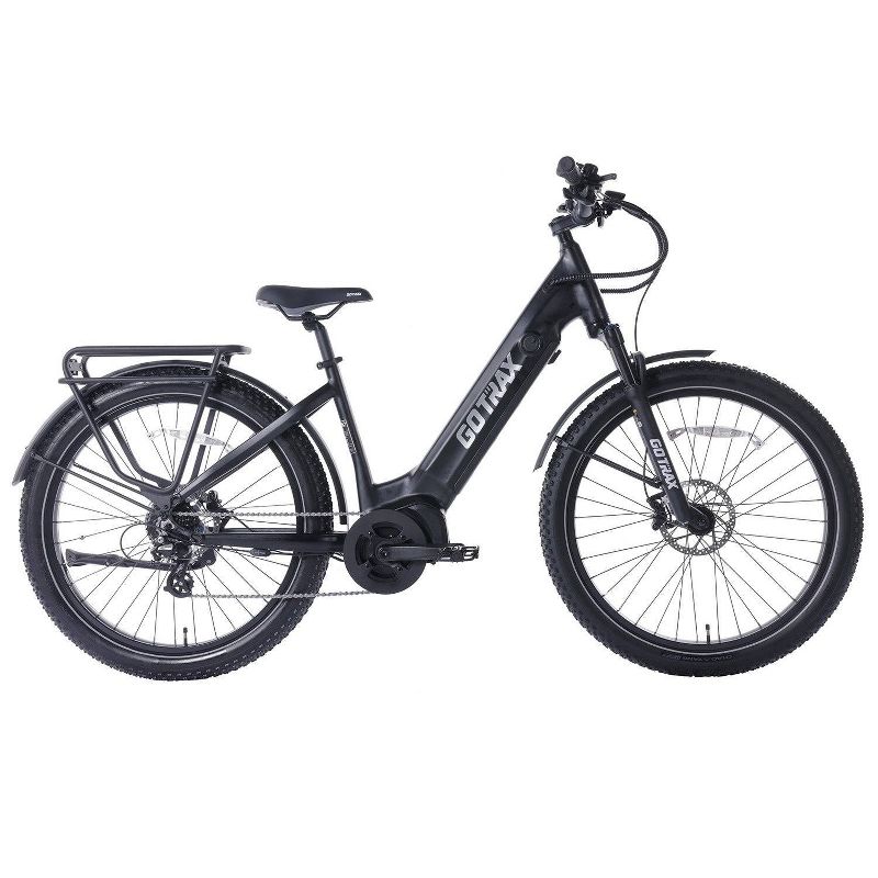 GOTRAX Adult MX1 Mid Drive 27.5&#34; Step Through Electric Hybrid Bike - Black, 3 of 6