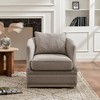 KINWELL 31" Wide Linen Fabric Upholstered Swivel Barrel Chair - 2 of 4