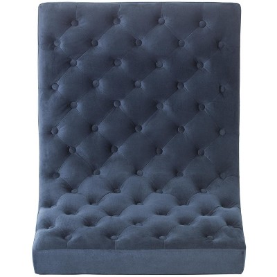 Navy Velvet Spot 25" Metal-Legged Transitional Accent Chair