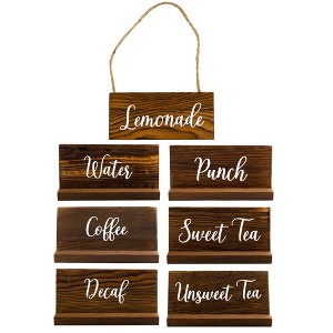 Rustic Wood Beverage Sign Set; Drinks Labels for Coffee Urns, Iced Beverage Dispensers, and Carafes - 1 of 4