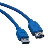 Tripp Lite SuperSpeed USB 3.0 Extension Cable, A Male/Female, 10 Ft., Blue, U324-010 - 2 of 4