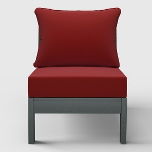 WestinTrends  Avalon Outdoor HDPE Deep Seating Modular Armless Patio Chair with Patio Cushions - 1 of 4