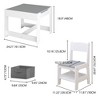 GlasFlength Accent Table Sets, Toddler Activity Play Dining Study Desk with Chairs, for Reading, Drawing, Playing, Gray, 24.21"*24.21"*18.9" - 4 of 4