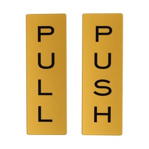 Unique Bargains Acrylic Self-Adhesive Decor Home Business Push Pull Door Sign 1 Pair - 1 of 4