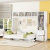 NicBex Queen Size Murphy Bed Wooden Frame Murphy Bed Cabinet Wall Bed with Closet, 2 Drawers and Shelves for Bedroom - 4 of 4