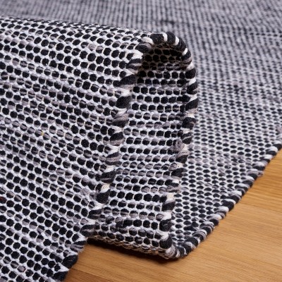 Montauk Black and Ivory Handwoven Cotton Area Rug