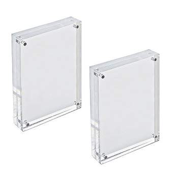 Azar Displays Clear Acrylic Double Photo Holder, Side By Side Dual