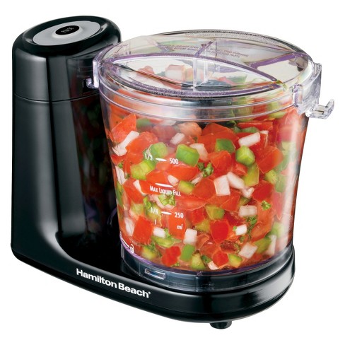 Hamilton Beach Electric Vegetable Chopper & Mini Food Processor, 3-Cup, 350  Watts, for Dicing, Mincing, and Puree, Black (72850)