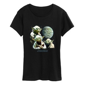 Women's - Star Wars - Yoda Death Star Short Sleeve Graphic T-Shirt - 1 of 4