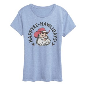 Women's - Instant Message - Happyee Hawlidays Short Sleeve Graphic T-Shirt - 1 of 4