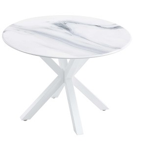 NicBex 42.1Inch Mid-century Round Dining Table with Cross Leg,Modern Kitchen Table for Small Space,Dining Living Room - 1 of 4