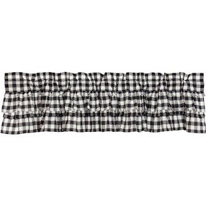 Annie Buffalo Black Check Ruffled Valance 16x72 - 1 of 4