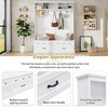 Wide Hall Tree with 5 Hooks, Lift Top Storage Bench with 2 Drawers, 59"W Retro Coat Rack, BlRetro Coat Rack - 3 of 3