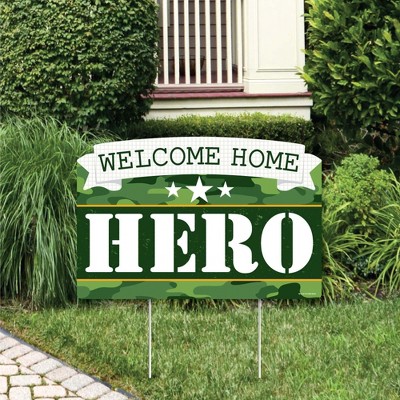 Big Dot of Happiness Welcome Home Hero - Military Army Homecoming Yard Sign Lawn Decorations - Party Yardy Sign