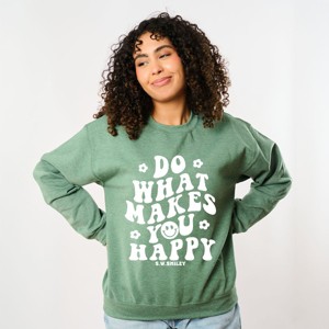 Simply Sage Market S.W.Smiley Makes You Happy Smiley Face Sweatshirt - 1 of 4