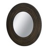 Dexmalle Round Black And Gold Wooden Accent Mirror With Woven Texture - 4 of 4