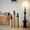 Gulches Floor Metal Vases Decorated White Metal vases Set of 3 gorgeous home decoration large glazed metal vases 24.8in/29in/33.8in height - 3 of 4