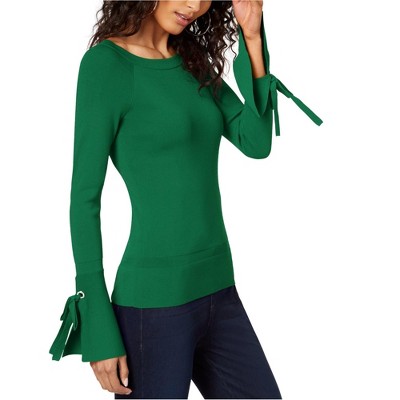 I.N.C International Concepts Womens Tie Sleeve Pullover Blouse, Green, X-Large