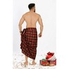 LA LEELA Men's Christmas Tree Swimwear Wrap Fashion Swim Trunk Swimsuit Vacation Holiday Xmas Party Beach Gifts Sarong for Men One Size Red - 4 of 4