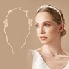 Unique Bargains Women's Cute Flower Butterfly Curved Side Headbands Gold Tone 1 Pc - 2 of 4