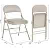 Folding 5-Piece Card Table Set - PU Upholstered Chairs & Metal Frame, Portable for Dining/Living Room/Office - 3 of 4