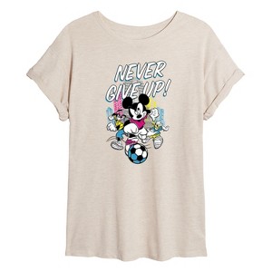 Women's - Disney - Never Give Up Oversized Graphic T-Shirt - 1 of 4