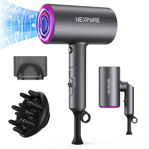 Hair Dryer, NEXPURE 1800W Professional Ionic Blow Dryer for Hair Care, Powerful Wind for Hair Drying, 2 Attachments - 1 of 4