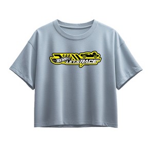 Girls' - Hot Wheels - Horizontal Chest Short Sleeve Boxy Graphic T-Shirt - 1 of 2