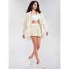 EXLURA Women's Summer 2 Piece Sets Long Sleeve Button Down Shirts Matching Short Sets Oversized Spring Vacation Outfits - 4 of 4