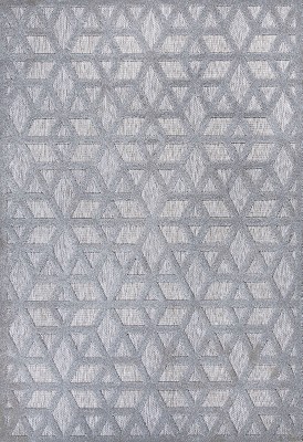 Talaia Light Gray Geometric Synthetic Indoor/Outdoor Rug