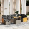 vidaXL 8 Piece Patio Sofa Set with Cushions Gray Poly Rattan - without storage - 2 of 4