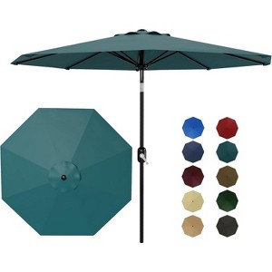 Jojoka 9Ft Patio Umbrella,8 Sturdy Ribs Outdoor Table Umbrella with Crank Lift & Push Button Tilt - 1 of 4