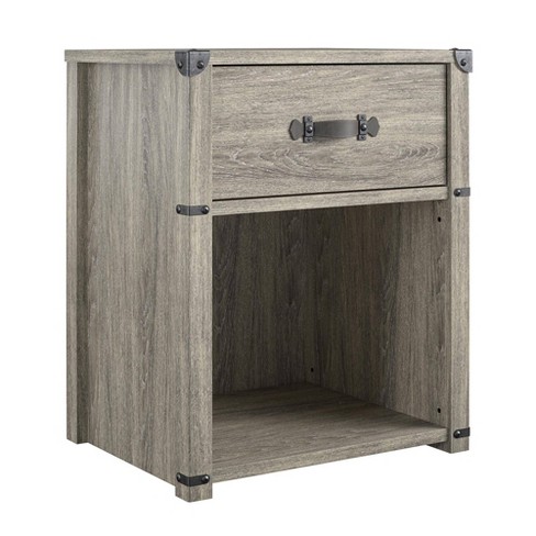 Nova 1 Drawer Storage Nightstand Gray Oak Little Seeds Target