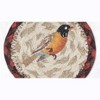Earth Rugs Robin Printed Coaster – 5"x5" Braided Jute, Rustic Bird-Themed Square Table Accent - 3 of 3