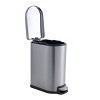 SEVOBAL Trash Can Kitchen Garbage Can Trash Cans Rectangle Stainless Steel with Soft Close Lid Step Foot Pedal Bathroom Toilet, Gray, 19"*14"*9" - 4 of 4