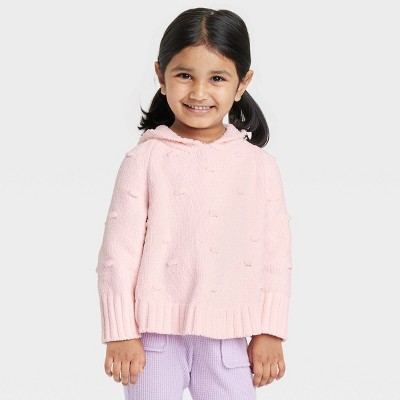 Toddler Girls' Hooded Bear Pullover Sweater - Cat & Jack™ Pink 