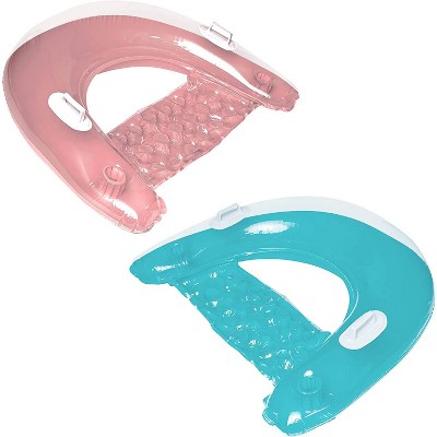 4E’s Novelty 2 Pack Inflatable Pool Chair Float – Pool Floats for Adults with Drink Holder