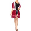 LA LEELA Women's Open Front Summer Vacation Beachwear Mini Bathing Suit Duster Solid Loose Holiday Swimwear Coverups Beach Top L-XL Red, Solid - 4 of 4