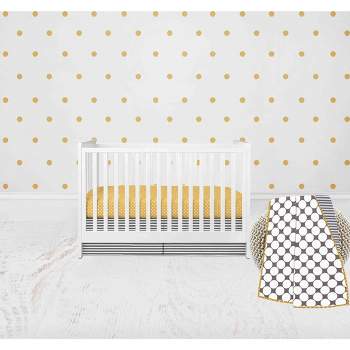 Bacati - Dots Stripes Gray Yellow 3 pc Crib Bedding Set