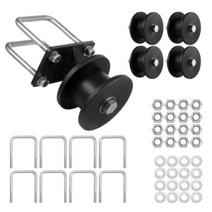 VEVOR Sliding Gate Kit,Rolling Gate Hardware Kit w/H-Shaped Wheel Groove,Sliding Gate Rollers w/ 4 Track Wheels,Heavy Duty Sliding Roller,Black&Silver - 1 of 4