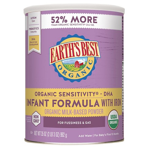 Earth S Best Organic Sensitivity Infant Formula With Iron Powder 32oz Target