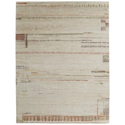 Kasbah Modern Abstract Tan/Red/Green Area Rug