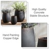 Set of 3 Modern Round Concrete Planters with Drainage Holes for Outdoor and Indoor Use - Wallowa - 4 of 4