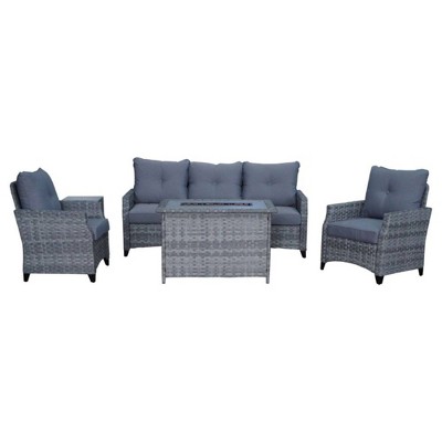 Costa Mesa 5pc Sofa Set - Gray - Courtyard Casual