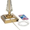 Stiffel Heath 31 5/8" Tall Large Traditional Glam End Table Lamp USB Port Luxe Gold Clear Finish Metal Crystal Single White Shade Living Room Charging - 4 of 4