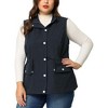 Agnes Orinda Women's Plus Size Lightweight Sleeveless Drawstring Waist Sleeveless Scrub Vests - 2 of 4