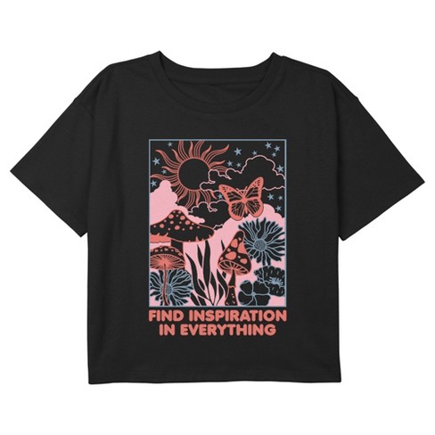 Girl's Lost Gods Find Inspiration in Everything Frame Crop Top T-Shirt - image 1 of 3