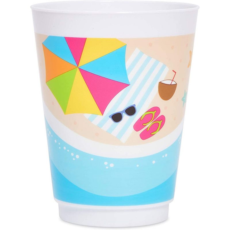 Sparkle and Bash 16 Pack Plastic Beach Party Tumbler Cups (16 oz), 3 of 6