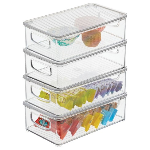 Tioncy Food Storage Container with Lids Set 2 Qt 4 Qt 6 Qt Square Clear  Commercial Containers with Scales Handles for Home Restaurant Kitchen Food